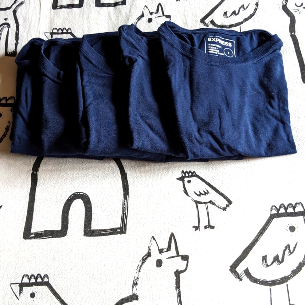 Navy Express small slim stretch t-shirts